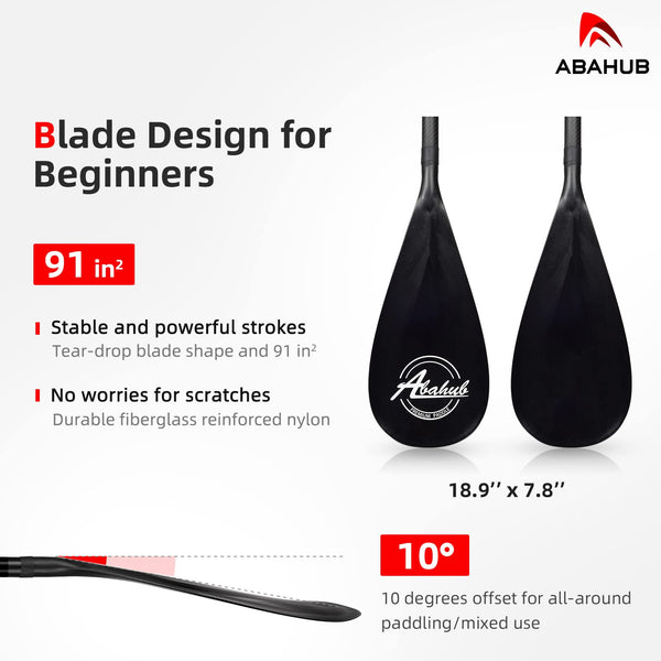 Abahub Carbon SUP Paddles, 1 x 3 Section Adjustable 67" - 86" Carbon Fiber Shaft, Lightweight Stand-up Paddle Oars for Paddleboard, Black Print