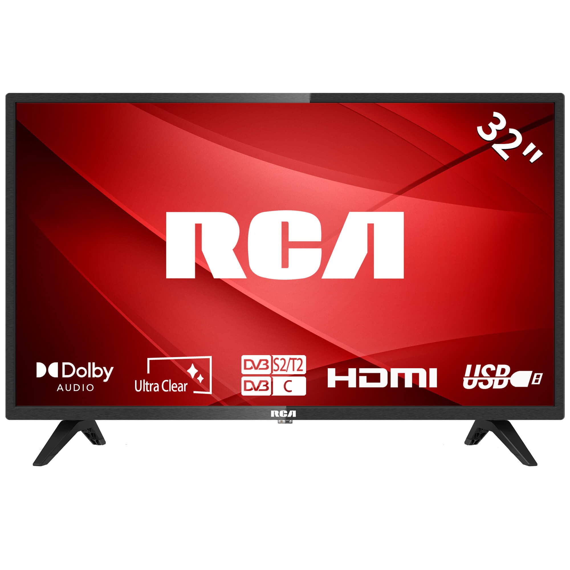 RCA RB24H2CU 24" inchFreeview HD TV DVB-T2/C/S2 Dolby Digital Audio, LED Backlighting Display, HDMI VGA PC SCART USB Travel Small TV for Motorhome and Campervan,Caravans,12 Volt