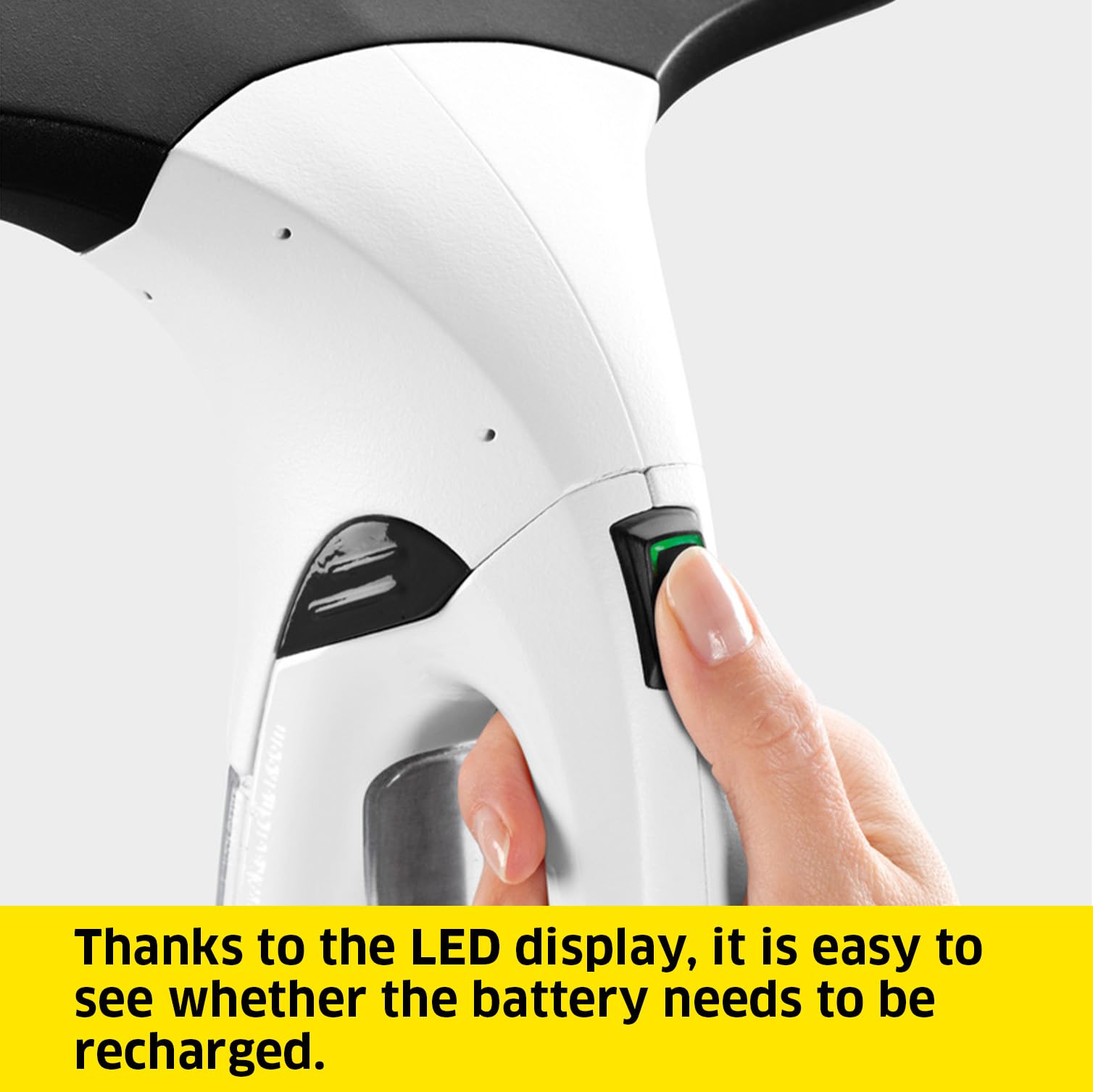 Kärcher Window Vac WV 2 Plus N, Battery Running Time: 35 min, LED Display for Battery Status, 2 Suction Nozzles, Spray Bottle with Microfibre Cloth, 20 ml Window Cleaner Concentrate