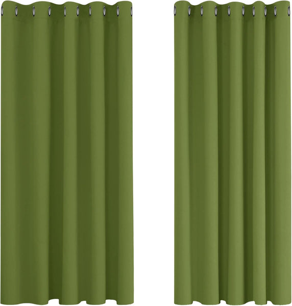 Deconovo Blackout Curtains Eyelet Super Soft Thermal Insulated Ring Top Blackout Curtains for Nursery 46 x 54 Drop Inch Dark Grey 2 Panels