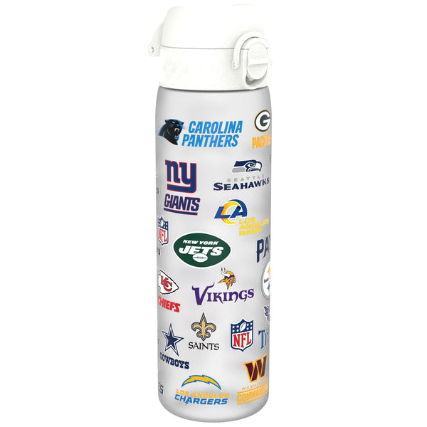 Ion8 NFL Jaguars Lightweight Steel Water Bottle, 600 ml/20 oz, Non-Insulated, Leak Proof, Easy to Open, Secure Lock, Dishwasher Safe, Flip Cover, Fits Cup Holders, Metal Water Bottle