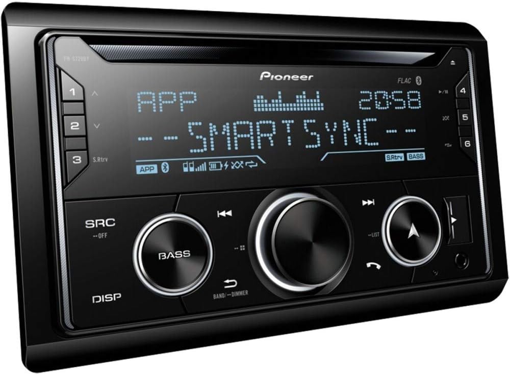 Pioneer FH-S720BT 2-DIN CD Tuner with Bluetooth, multi colour illumination, USB, Spotify, Pioneer Smart Sync App and compatible with Apple and Android devices.