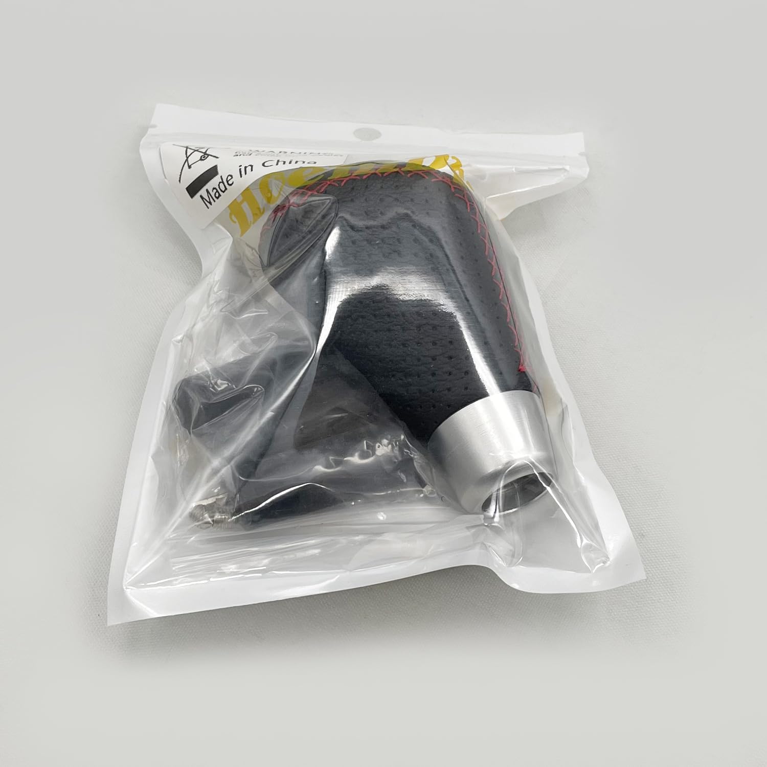 Car Gear Shift Knob 5 Speed, Universal Leather Gear Shift Lever, Manual Shift Lever Stick Cover with 3 Hoses 8mm 10mm 12mm Suitable for Most Manual Automotive Vehicles