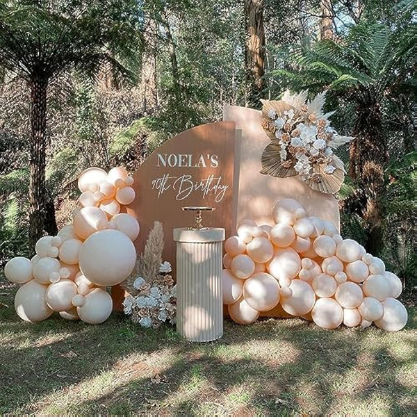 Double Stuffed Blush Balloons Different Sizes Cream Blush Pink Balloon Garland Arch Kit 18 12 10 5inch Pastel Peach Nude Helium Latex Balloons for Boho Birthday Wedding Bridal Shower Party Decorations