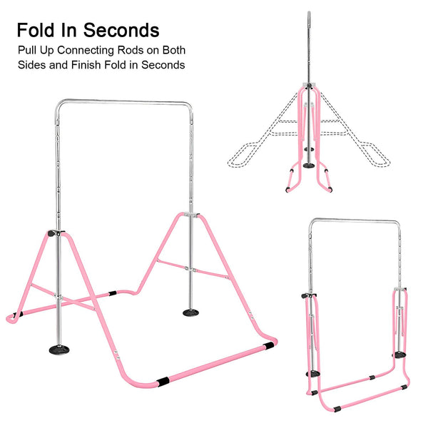 FBSPORT Gymnastics Bars, Horizontal Bar Expandable Gymnastics Kids Bar Folding Bar Junior Training Bar Multifunction Gym Training Equipment Home
