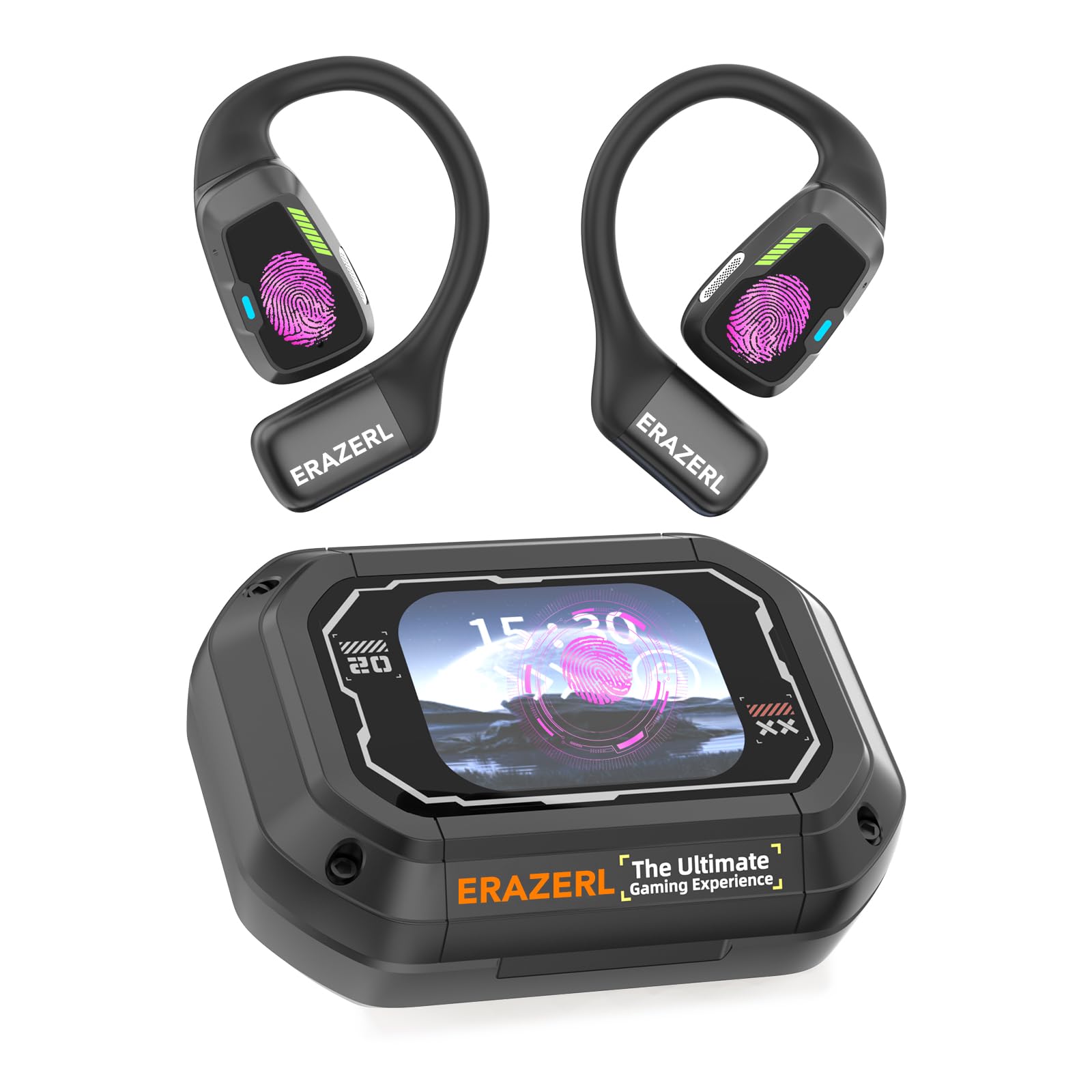 XP6 AI Translator Earbuds, Real time Translation Open Earbuds with Bluetooth 5.4 150 Languages and Spoken Translation with oled HD Display, Suitable for Android&IOS, Perfect Travel Companion