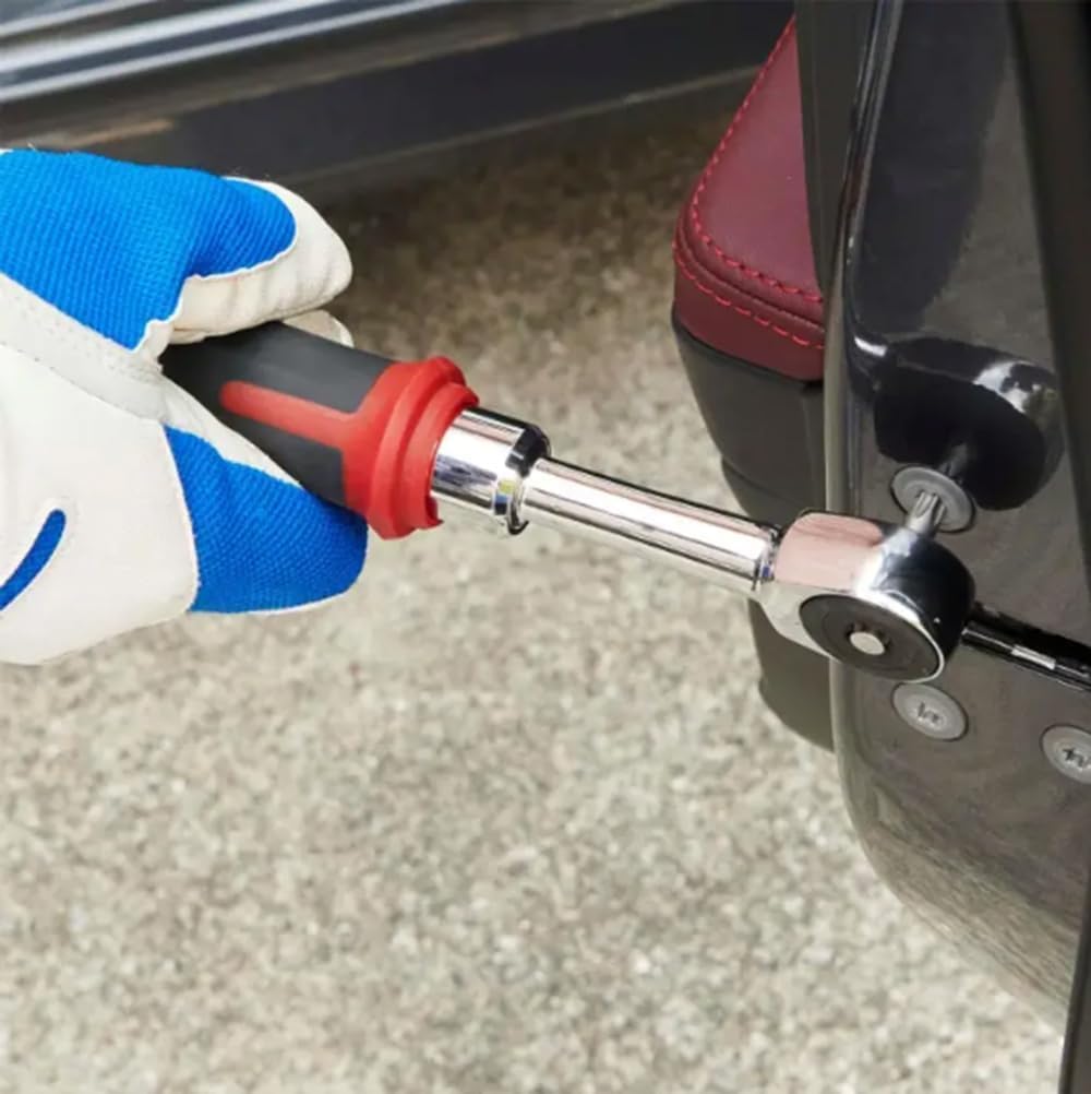 Slim Ratchet Set, with Bit Socket Set Metric and Extension Bar for Auto Repairing and Household, with Storage Case (Black)