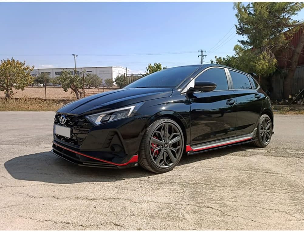 Motordrome Set side skirts compatible with Hyundai i20 III N/N-Line 2020- (ABS Glossy black)