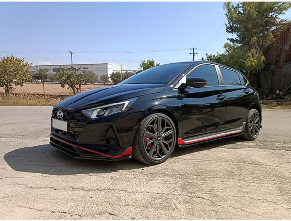 Motordrome Set side skirts compatible with Hyundai i20 III N/N-Line 2020- (ABS Glossy black)