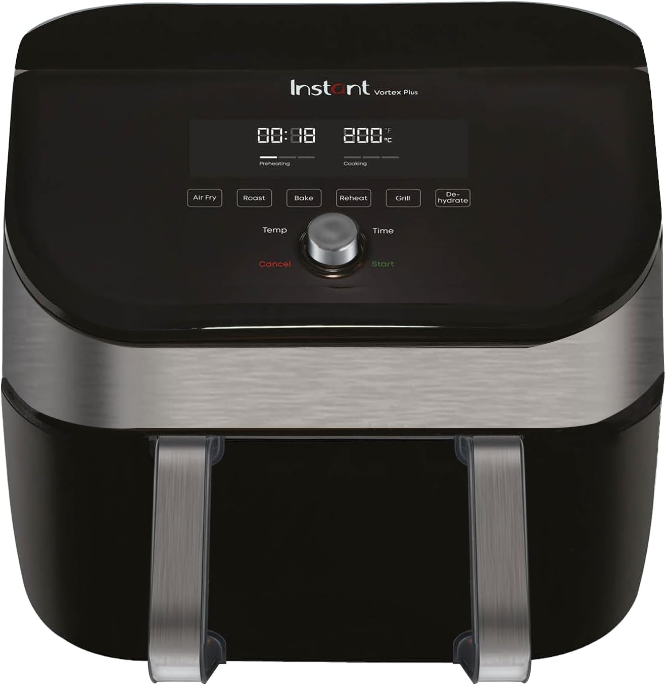 Instant Pot - Versazone Dual Black Air Fryer - Large 8.5L, Family Size - Single Double Basket with Divider - 8 in 1 - Food Dehydrate, Grill, Bake, Roast, Reheat, Non-Stick, Easy Clean, Dishwasher Safe