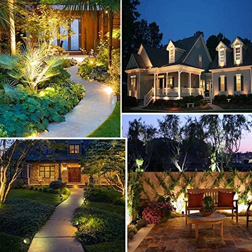 Bomcosy Garden Spotlights Mains Powered, 92FT/28M Landscape Lights, 3000K 27V Spike Light Mains IP65 Waterproof Outdoor Garden Lights Pathway Lighting for Lawn Yard, Patio,Driveway,Party