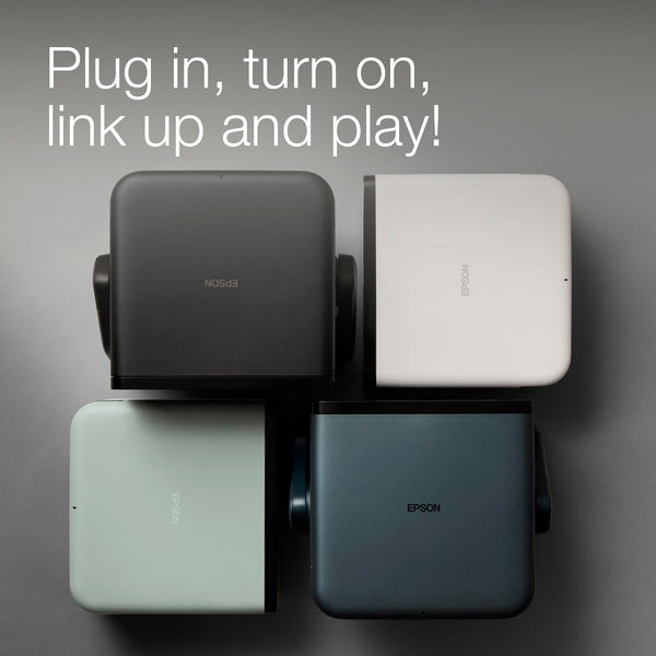 Epson EF-22N Mini Smart 3LCD Projector with Pan & Tilt Stand, Full HD,1000 Lumens,150 Inch Display with HDR, Google TV, Dolby Atmos Sound, Gaming & Home Cinema Laser Projector - Metallic Midnight Blue