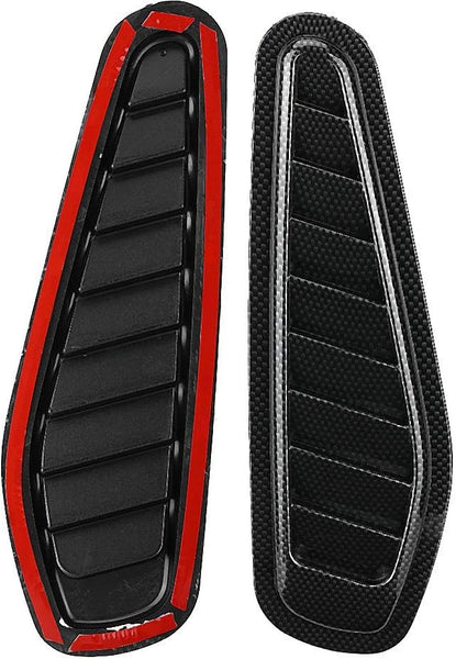 hood scoop,Air Flow Intake Cover, 2pcs Carbon Fiber Style Car Air Flow Intake Decorative Scoop Bonnet Vent Hood Cover Universal Air Flow Vent Cover