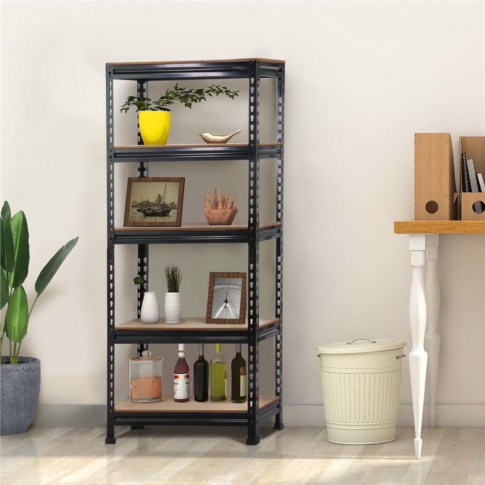 Yaheetech 5 Tier Garage Shelving Units, Heavy Duty Racking shelves, 150KG Per Shelf/750KG Capacity, 70cmx30cmx150cm（LxWxH,Dark Gray