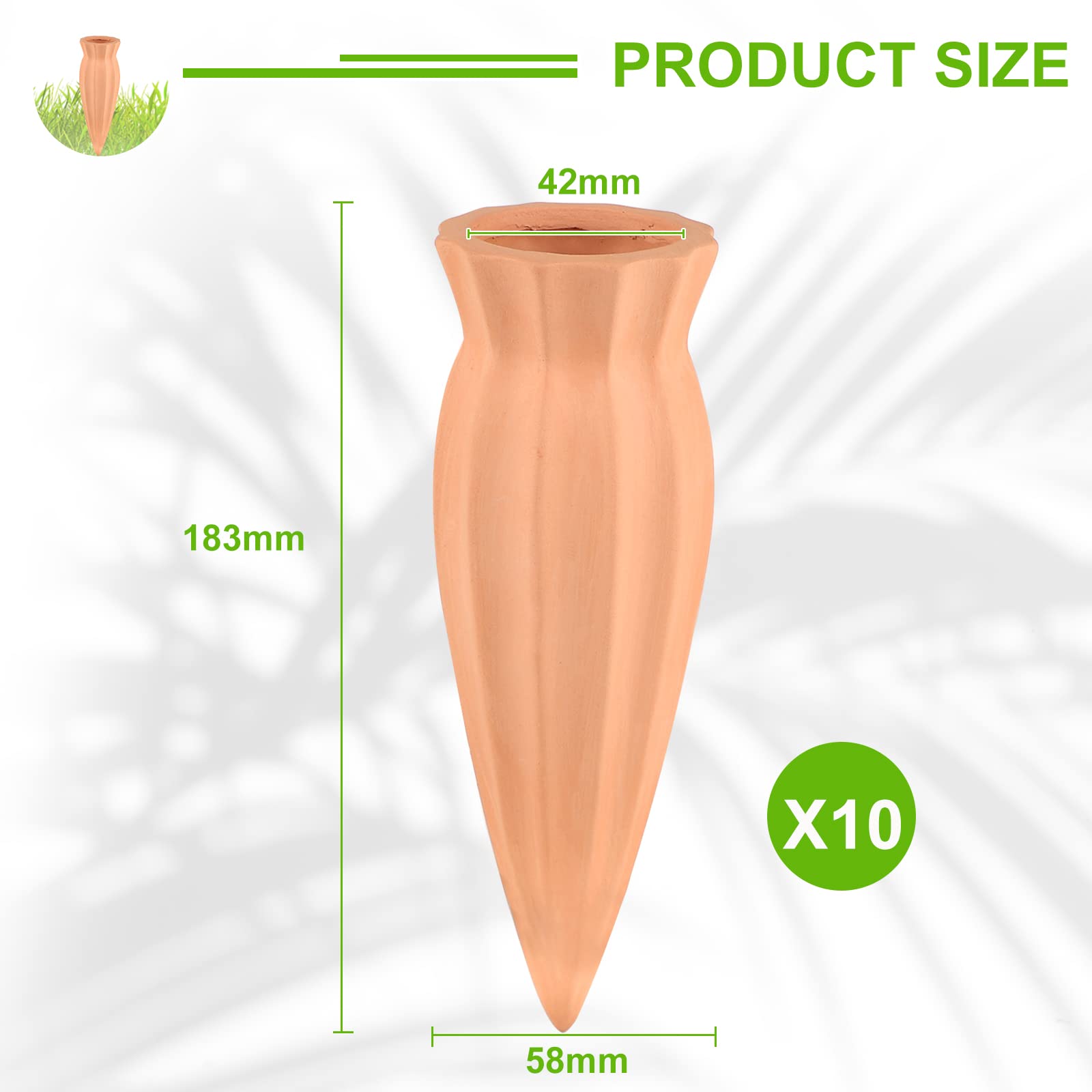 EXLECO Pack of 10 Clay Cones Watering Plants Watering Ball Plants Water Dispenser Clay Automatic Watering Indoor Plants Watering Cone Irrigation