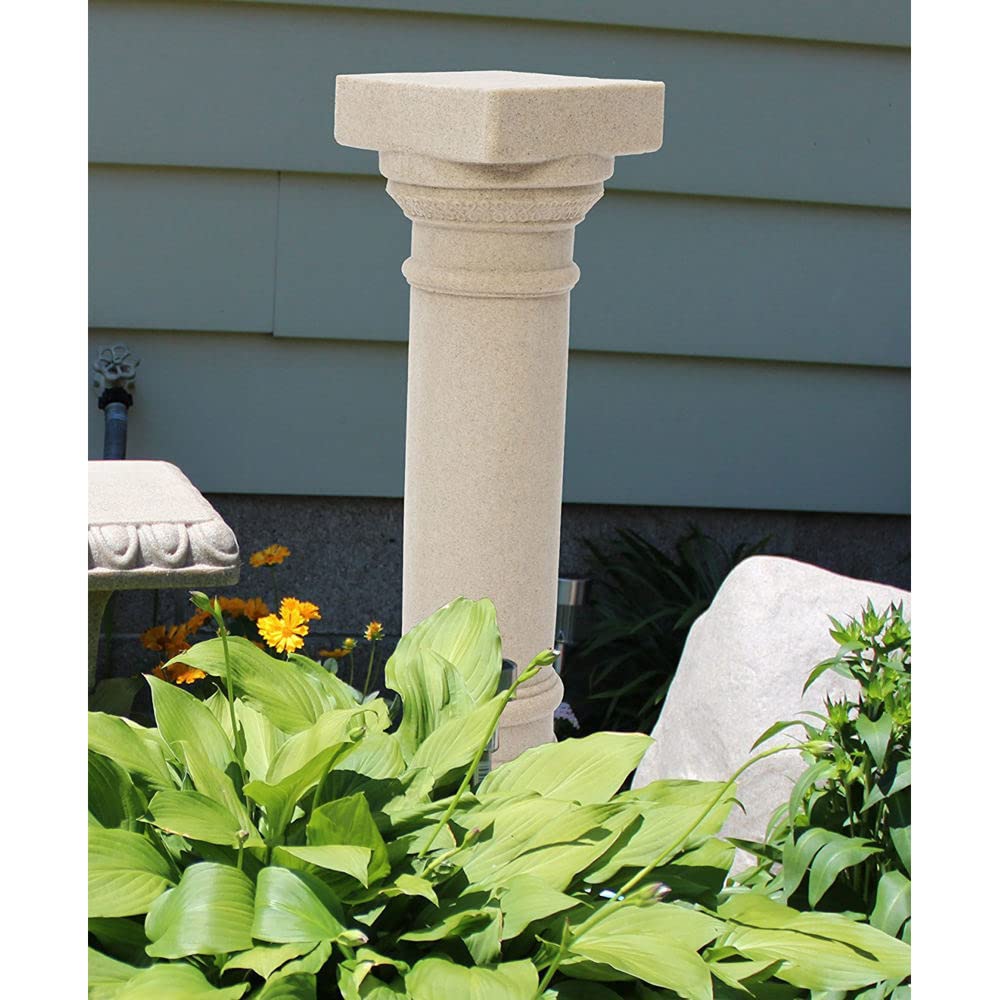 EMSCO Group Greek Column Statue ? Natural Sandstone Appearance ? Made of Resin ? Lightweight ? 32? Height