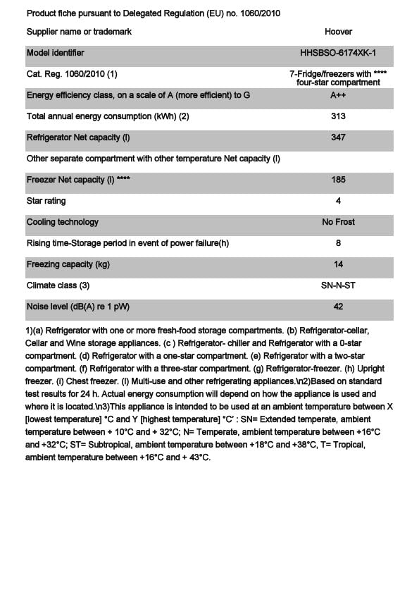 Hoover H-FRIDGE 500 MAXI Freestanding American Fridge Freezer with Water Dispenser, Side by Side, Total No Frost Technology, E Class, 532L Total Capacity, Inox, 91x67x177 cm - HHSBSO6174XWDK-1