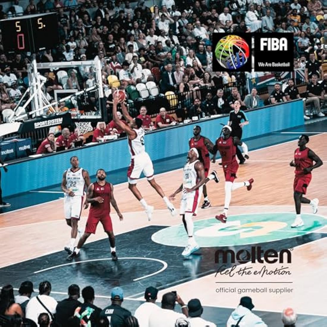 Molten BG5000 Basketball, Official International FIBA Game & Match Ball, FIBA Approved, Premium Real Leather, Indoor Play, Orange/Ivory