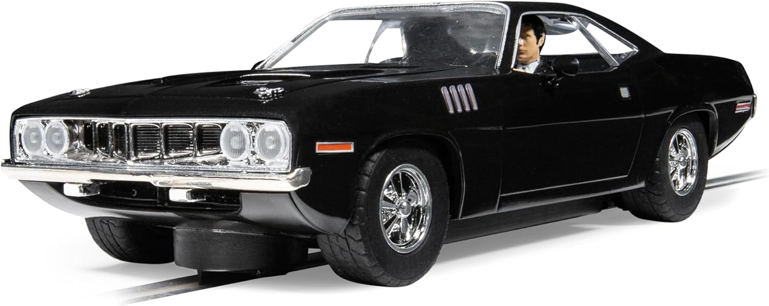 Scalextric Cars - C4595 John Wick Plymouth Barracuda, John Wick Chapter 4 - Toy Slot Car for use with Race Tracks and Set - Gift Ideas for Kids and Adults, Scalextric Accessories