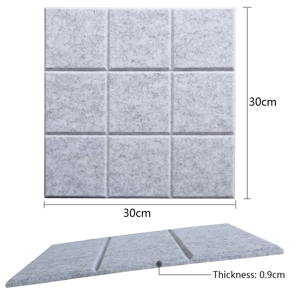 Uoisaiko Large 30x30cm Felt Board Tiles with 30 Pins, Pack of 6 Bulletin Board Notice Boards for Home Office Kitchen, Self Adhesive Pin Board Wall Tiles for Photos Memos