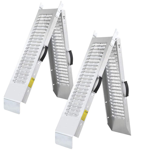 MONZANA® 2x Heavy Duty Loading Ramps 160x22.5x4.5cm | Galvanised Steel Non Slip Perforated Surface | 400kg Load Capacity | Motorbike Access Ramp ATV Quad Motorcycle Lawnmower Scooter Machinery