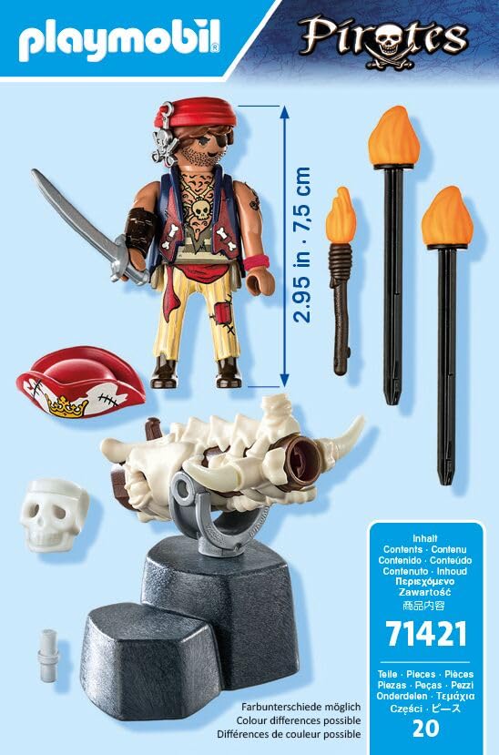Playmobil 71418 Pirates: Small Pirate Vessel, exciting adventures on the high seas, complete with extensive accessories, fun imaginative role-play, playsets suitable for children ages 4+