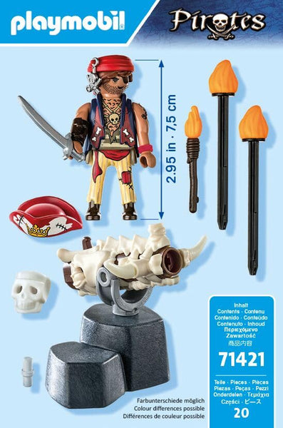 Playmobil 71418 Pirates: Small Pirate Vessel, exciting adventures on the high seas, complete with extensive accessories, fun imaginative role-play, playsets suitable for children ages 4+