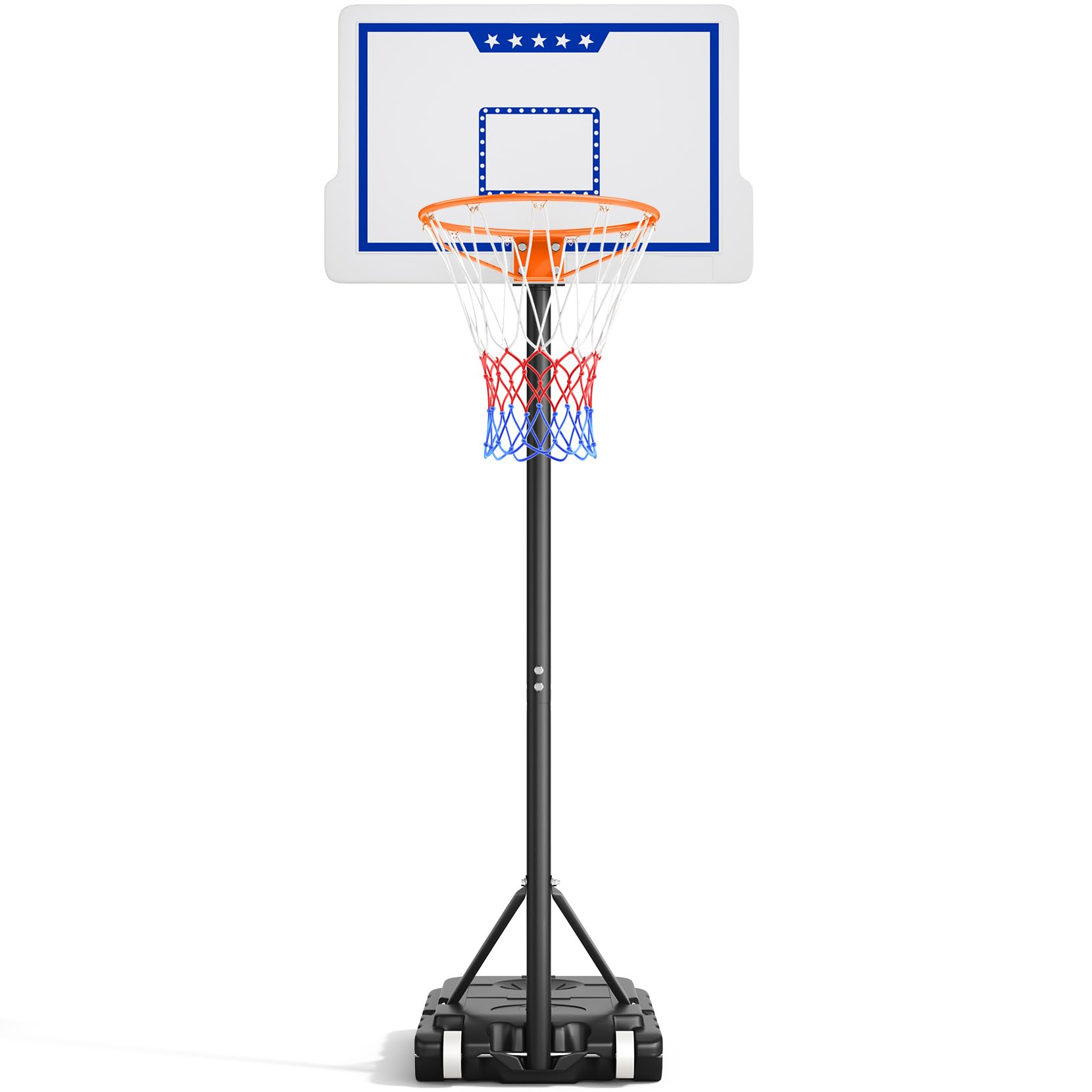 Basketball Hoop Outdoor, Yohood Basketball Hoop and Stand Portable Adjustable Height Net Set System on Wheels Sturdy Backboard for Game Park Garden Indoor