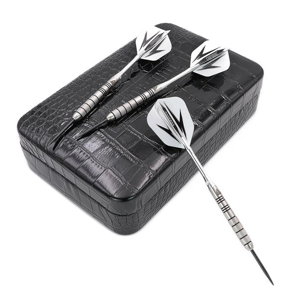 CUESOUL 90% Tungsten Steel Dart 22/24/26/28/30 Grams Darts Set Center Weighted Enhanced Control, Knurled Surface Supergrip, Aluminum Shafts Case