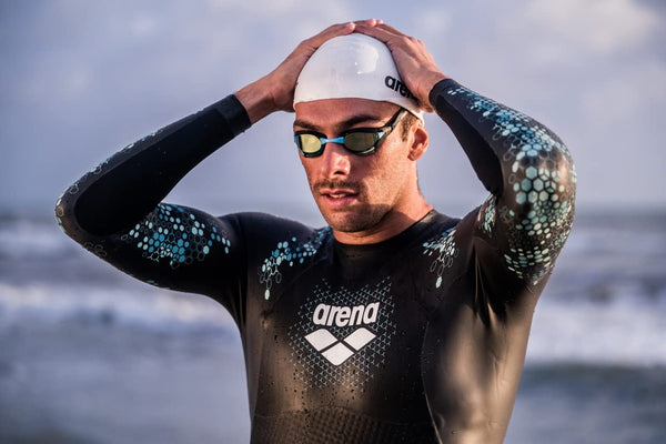 Arena 3D Soft USA Unisex Racing Swim Cap for Women and Men, 100% Silicone, White, Large