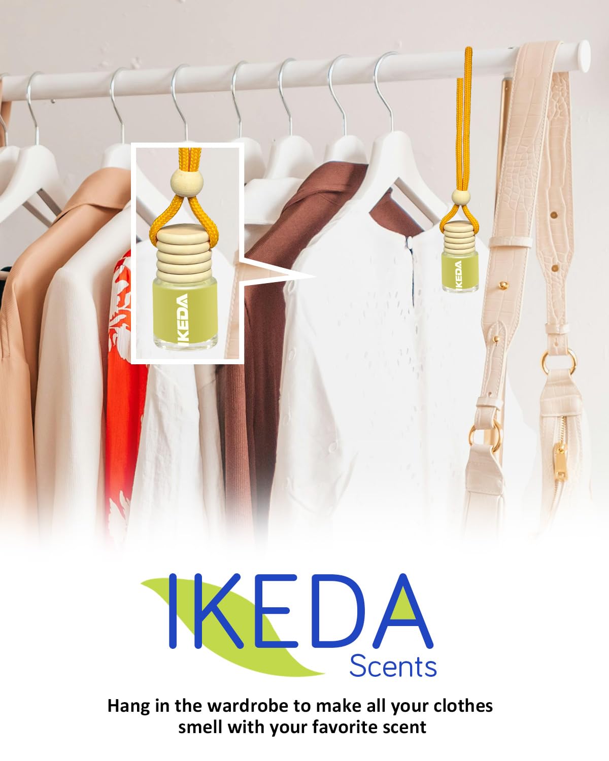 Ikeda scents Ikeda Car Air Fresheners | Automotive Hanging Pendant | Auto Perfume Diffuser with Real Oil | Strong and Long Last Fragrance | Fresh Smell Cover Odours | Car Accessories for Men Women