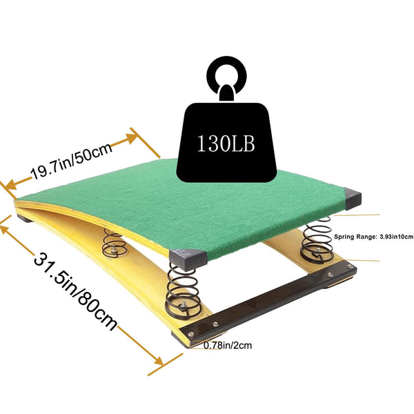 Gymnastics Springboard for Kids Vaulting Training Fitness Playing, Portable Curved Spring Board, Hard Wood Practice Equipment, Elastic Board for Home