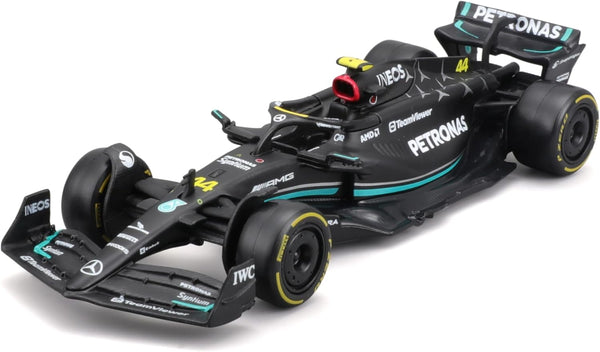 Bburago Formula 1 F1 MB W14 2023 (Hamilton) Race Car - 1:43 Scale - Incredibly Detailed Die-Cast Replica Collectible Model Vehicle, Black
