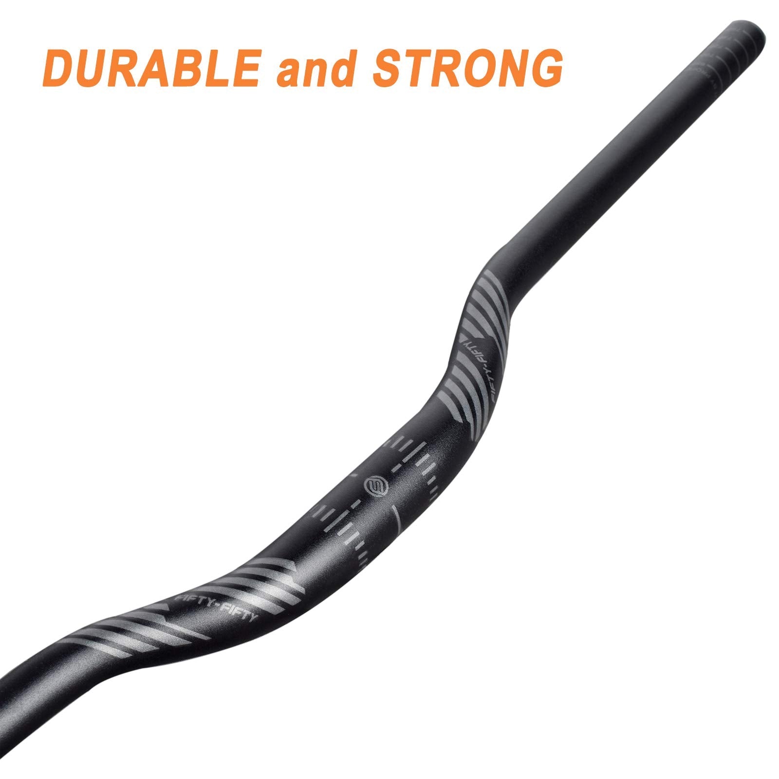 FIFTY-FIFTY Mountain Bike Riser Handlebar, Aluminum Alloy MTB Handlebar, 31.8mm Diameter, 780mm Wide Bicycle Bar (Black, 35mm Rise)