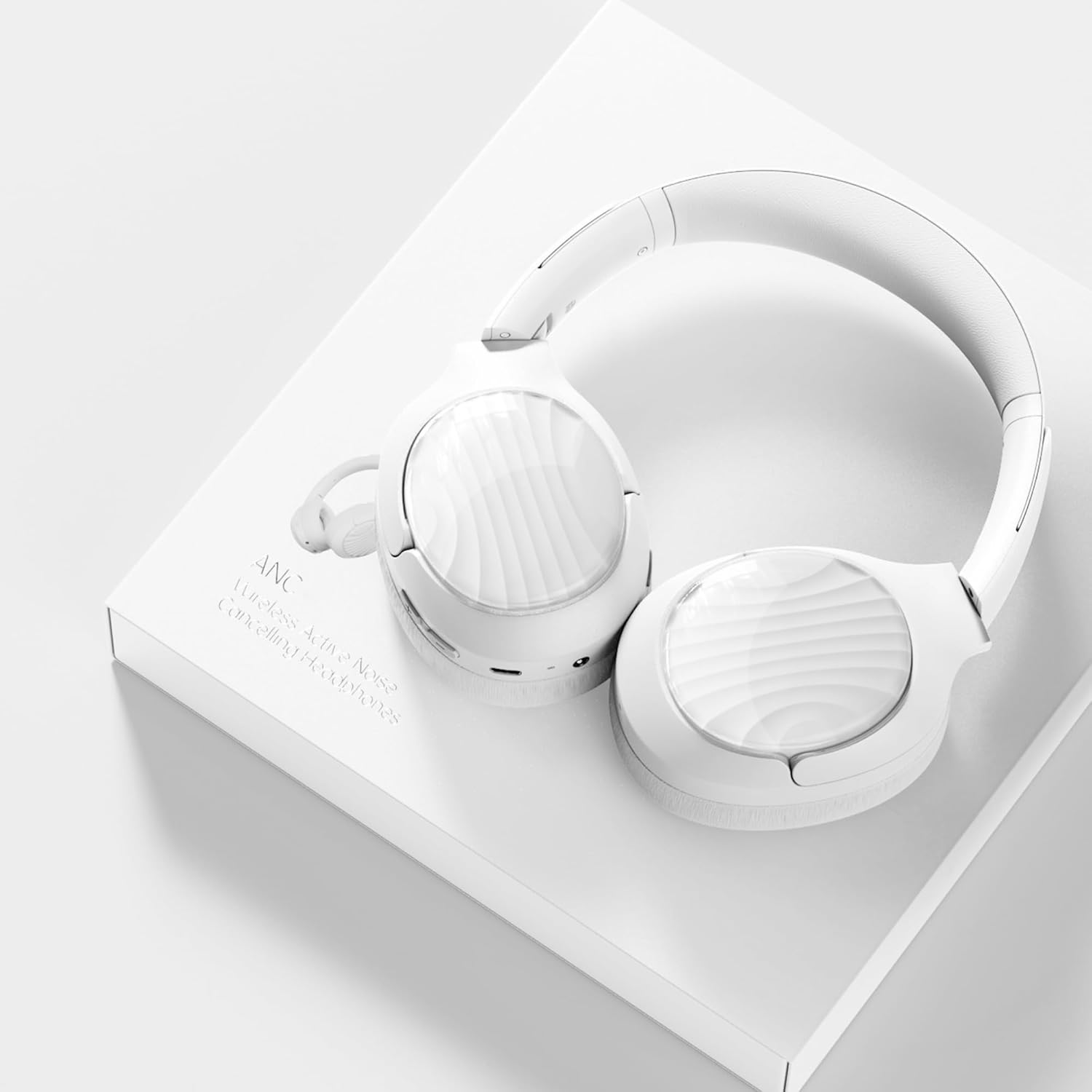 Active Noise Cancelling Wireless Headphones, 100H Playtime with Microphone, Over- Ear Bluetooth Headphones with Deep Bass,Fast Charging for Travel,Office,Home