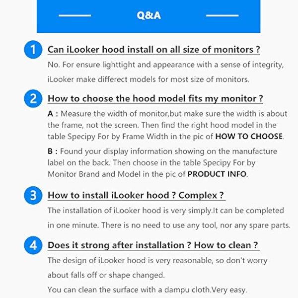 iLooker 25P 25-inch Thick Frame LCD LED Video Monitor Hood Sunshade Sunhood for Dell HP Viewsonic Philips Samsung LG EIZO NEC ASUS ACER BENQ AOC LENOVO iMac, Fits Monitor Frame Width 565-580mm