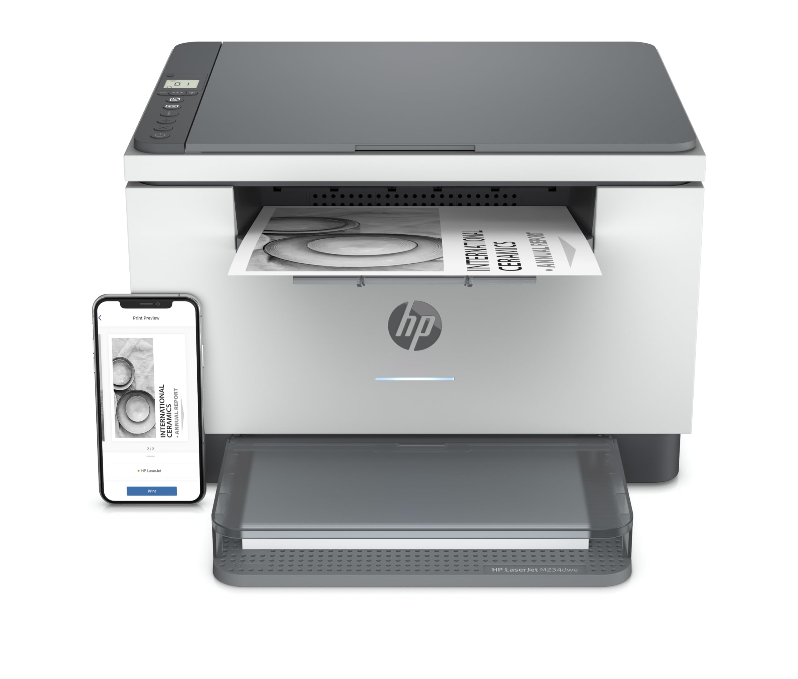 HP LaserJet M234dw Wireless Black & White Multi-function Printer | 1 Year Limited Warranty | 2-sided printing | Dual-band WI-FI with self-reset | 150-sheet input tray | HP Auto-On/ Off technology