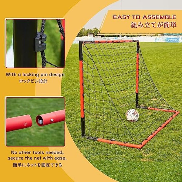 KAIHAOWIN Steel Goal Post - 3'x2.5'|6'x4'|8'x6'|10'x6.6' All Weather Football Net - Quick Assembly, Durable Training Goal for Kids/Adult - Garden/Indoor Outdoor