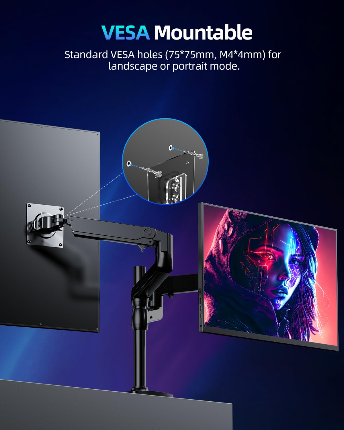 UPERFECT Portable Monitor 18.5 Inch 120Hz，Portable Gaming Monitor 1080P FHD 100% sRGB Matte Screen, IPS HDR FreeSync Speaker HDMI USB C Monitor, VESA & Smart Cover