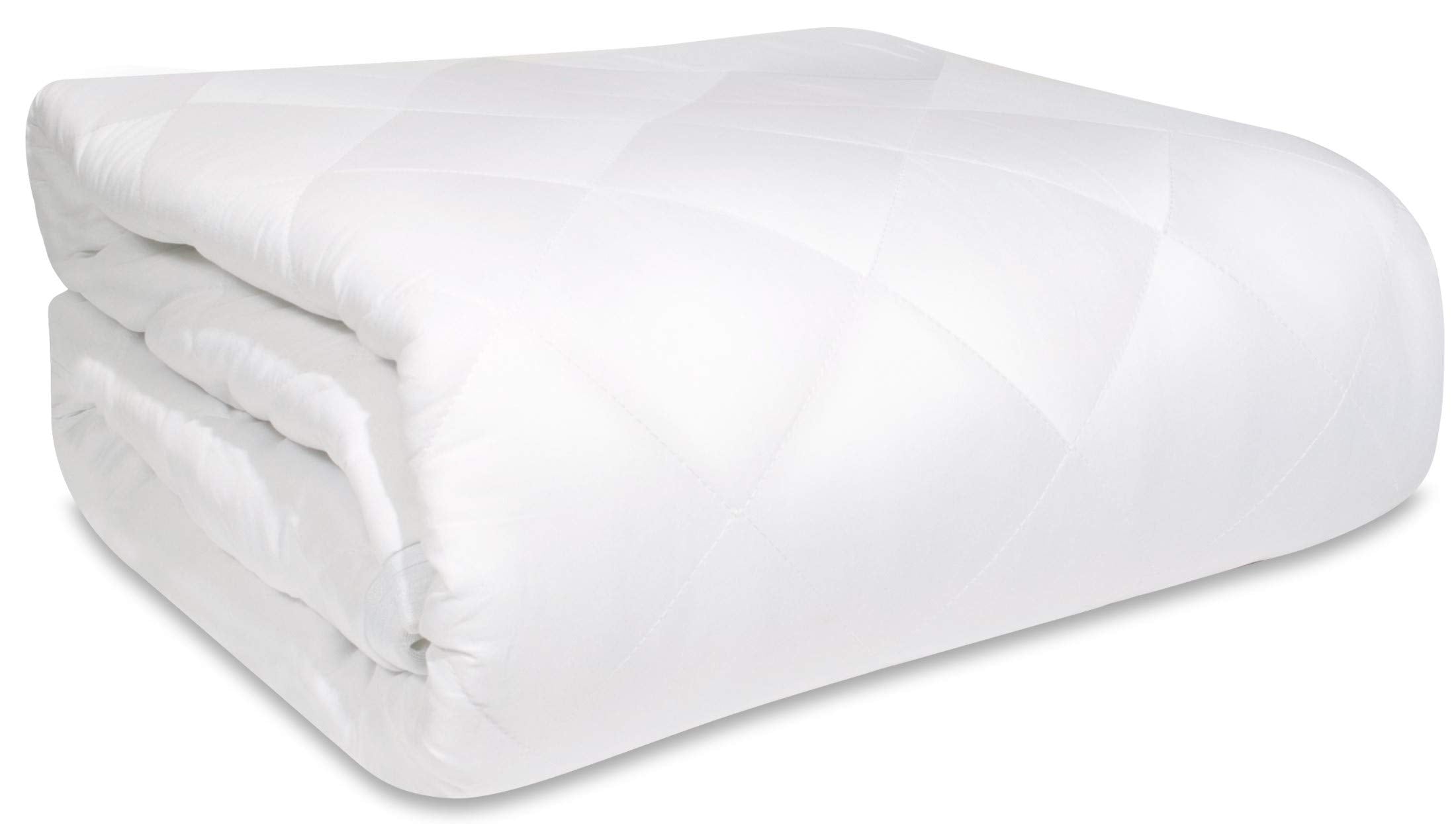 GlamHaus Super King Size Electric Blanket Dual Control - Fitted Mattress Fitted Bed Under Cover With Elasticated Skirt - Premium White Diamond Quilted