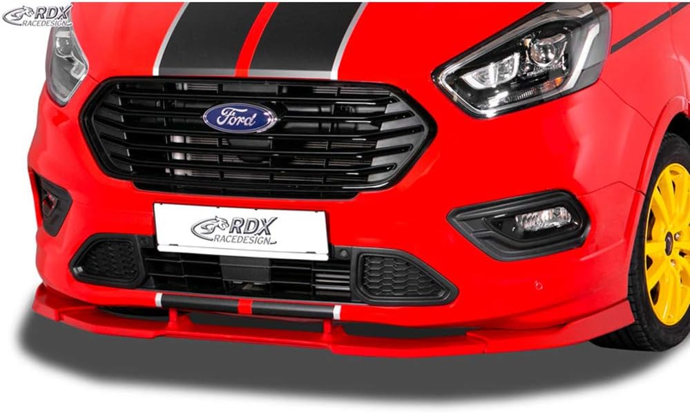 RDX Racedesign Front spoiler Vario-X compatible with Ford Transit Custom & Tourneo Custom ST-Line 2018- (PU), orange|red|black|grey