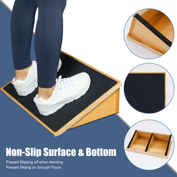 StrongTek Slant Board for Knees Over Toes, Training Incline Board for Squats, 1000 Lbs Weight Capacity, Wooden Incline Boards with Non-Slip Surface