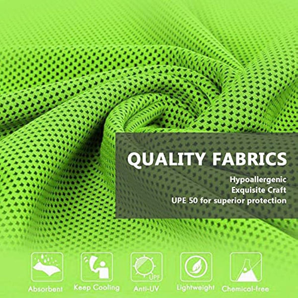 4 Packs Cooling Towel (40"x12") - Soft Breathable Microfiber Ice Towel for Yoga, Golf, Sport, Gym, Workout, Camping, Fitness, Outdoor Activities - Rose Red, Green, Lake Blue, Dark Gray