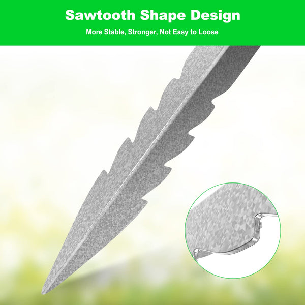 10 Pack Railway Sleepers Brackets- Heavy Duty Sleeper Stakes for Driveway Garden Edging, Galvanised Steel Jagged Sleepers Brackets for Garden Timber