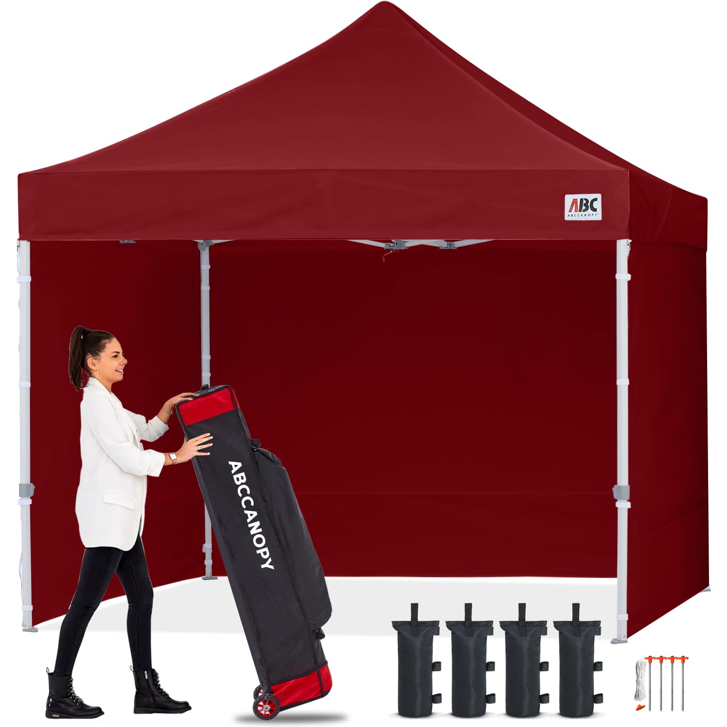 ABCCANOPY 3x6M Pop Up Gazebo Canopy Commercial Tents Market stall with 4 Removable Sidewalls and Roller Bag Bonus 4 Weight Bags (Grey)