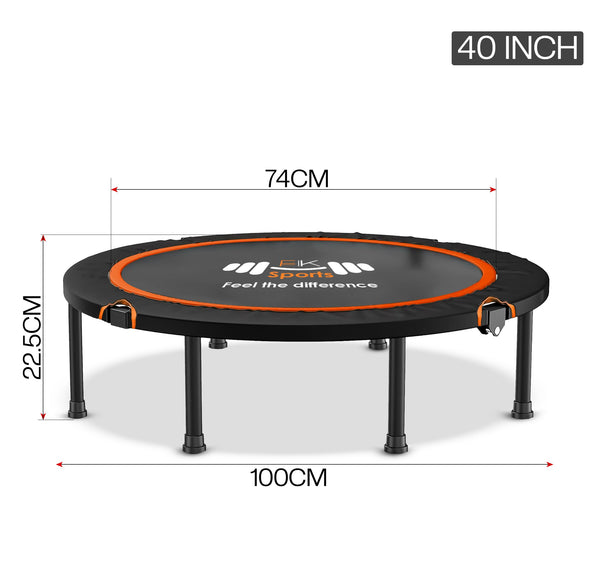 FK Sports Foldable Fitness Rebounder Trampolines, 40" Foldable Mini Trampoline, Round Mini Fitness Trampoline a indoor trampoline (40" without T bar