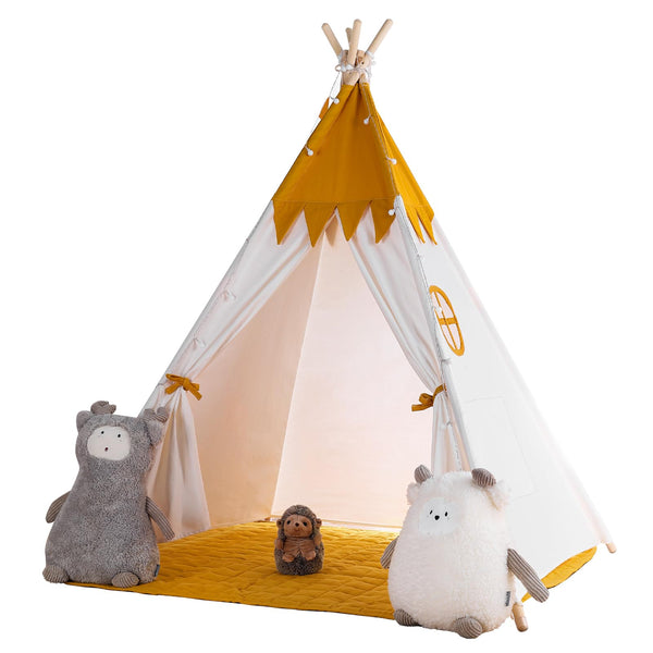 besrey Kids Play Tent Playhouse for Indoor & Outdoor – Spacious Design with Windows, Christmas Tree Flag & Lights Included