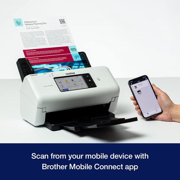 Brother ADS-4300N Desktop Document Scanner |SuperSpeed USB 3.0 |Double-sided |Advanced Image Capture, UK Plug