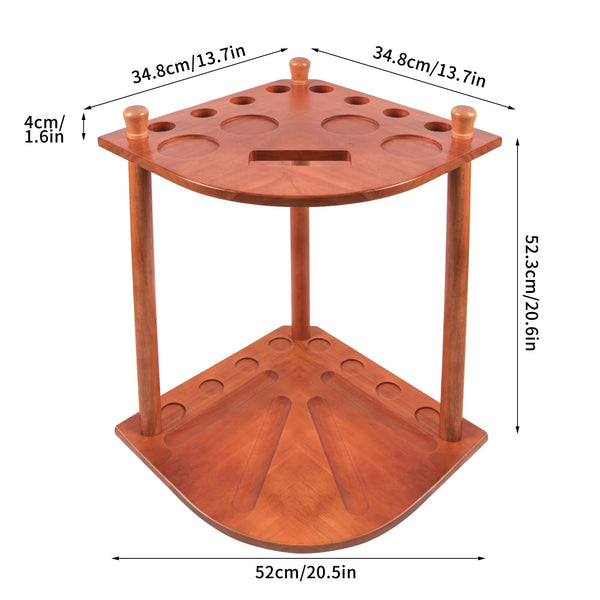 Aklot Pool Cue Rack, Pool Cue Holder, Billiard Cue Racks with 16 Ball Holders,Drink Holder,Holds 8 Sticks and Full Set of Pool Balls