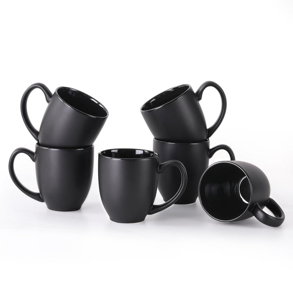 DOWAN 16 OZ Coffee Mug Set of 6, Coffee Mugs with Large Handles for Men, Women, Ceramic Cup for Coffee Tea Cocoa, Easy to Clean & Hold, Mugs for